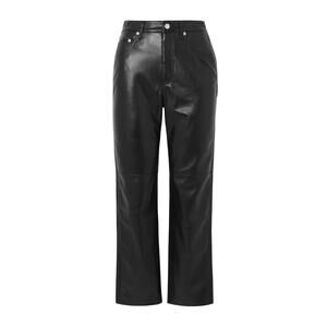 Nanushka 'Vinni' Black Polyurethane Cropped Straight-Leg Pants Size XS